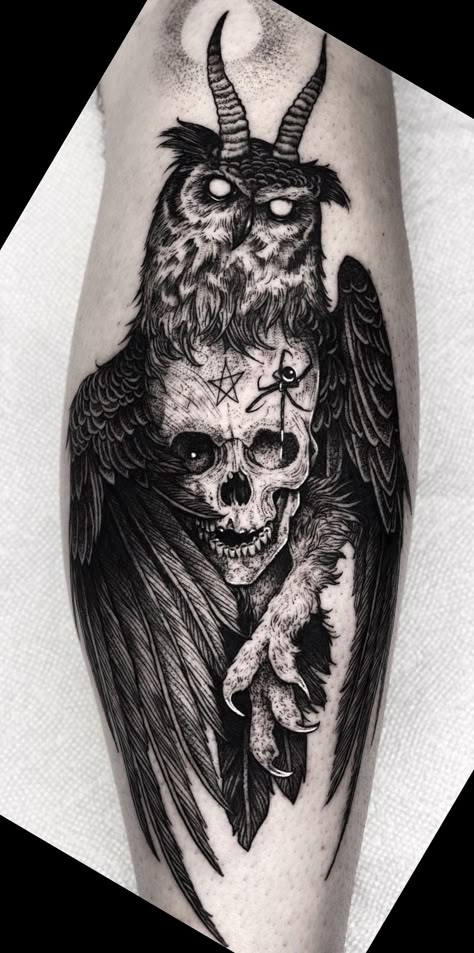 Tattoo Ideas Summer, Owl Skull Tattoos, Dark Tattoo Designs, Dark Tattoo Ideas, Dark Mark Tattoos, Rip Tattoos For Mom, Gotik Tattoo, Hellboy Tattoo, Victorian Witch