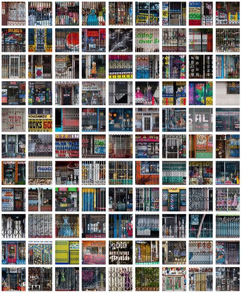 Closed on Sundays storefronts. Photography by Mark Indig. DO WITH POSTAGE STAMPS Photo Series Photography, Neighbourhood Photography, Photography Series Ideas, Typology Photography, Photo Print Ideas, Sequence Photography, Movement Poses, Yearbook Staff, Photography Pattern