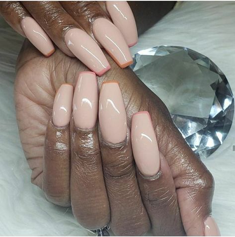 Simple Nude #FrenchOutline Nail Art by The Glitter Boxx NY in Brooklyn, NY | via @toia.barry IG Nude Nails, Brooklyn, Nail Designs, Nail Art, Glitter, Nails, Beauty, Color, Design