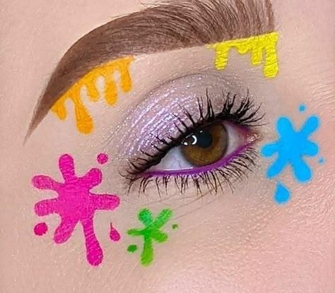 Abstract Face Painting Makeup, Colourful Makeup Looks Creative, Creative Eye Makeup Art, Colorful Graphic Liner, Tape Makeup, Crazy Eye Makeup, Vampire Bride, Shadow Makeup, Cute Eye Makeup