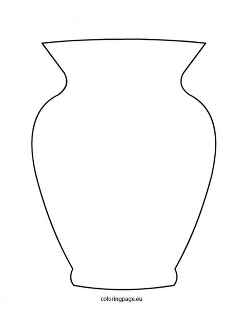 flower-pot Vase Outline Drawing, Flower Vase Outline, Printable Vase Template, Flower Pot Outline, Vase Templates Free Printable, Vase Coloring Ideas, Flower Vase Template, Flower Pot Printable, Vase Outline