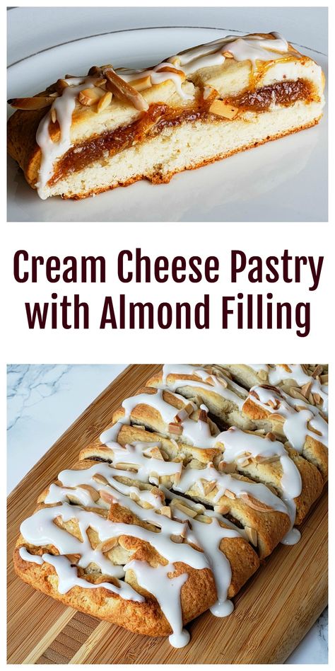 Almond Filling For Croissants, Almond Kringle, Almond Danish, Almond Paste Recipes, Almond Croissants, Almond Filling, Cream Cheese Pastry, Almond Pastry, Cheese Pastry