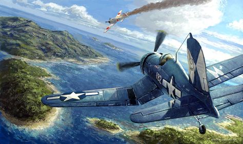 World War II Fighter Art Photo Avion, Wwii Fighter Planes, Wwii Airplane, Wwii Fighters, Aircraft Painting, Wwii Plane, Airplane Art, Air Fighter, Leyte