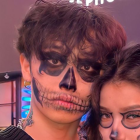 Cdp Rpw Icon Couple Dp, Rpw Couple Dp Aesthetic, Cdp Rpw Icon Couple, Eboy Makeup, Cdp Icons, Skeleton Face Makeup, Draingang Aesthetic, Show Makeup, Horror Makeup