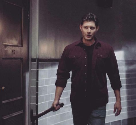 Demon Dean. Dean Winchester Red Shirt, Demon Dean Wallpaper, Supernatural Demon Dean, Demon Dean Winchester, Alter Faceclaims, Dean Winchester Shirtless, Demon Dean, Supernatural Bunker, Supernatural Tattoo