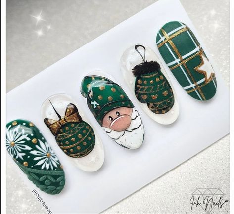 Nail Art Noel, Acrylic Nails Ideas, Xmas Nail Art, Kutek Disney, Inspiration Nails, Festive Nail Art, Nail Drawing, Cute Christmas Nails, Christmas Gel Nails