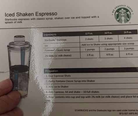 Starbucks Shaken Espresso, Boycott Starbucks, Starbucks Barista Training, Cafe Drinks, Barista Training, Shaken Espresso, Espresso Recipes, Coffee Recipes Starbucks, Ninja Coffee