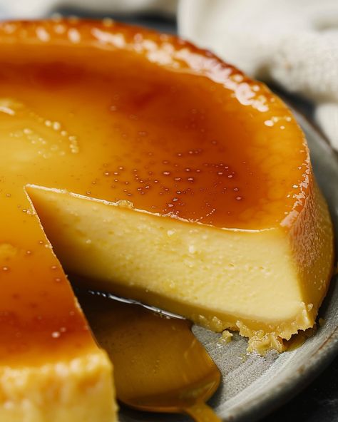 Spanish Flan Recipe, Spanish Flan, Flan Recipe, Sweet Escape, Indulgent Desserts, Glass Baking Dish, Caramel Flavoring, Roasting Pan, Breakfast Lunch Dinner