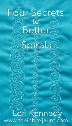 Spirals, Lori Kennedy, FMQ Quilt Tricks, Longarm Quilting Tutorials, Machine Quilting Tutorial, Quilting Business, Quilting Stitch Patterns, Quilting Motifs, Free Motion Pattern, Free Motion Designs, Free Motion Quilting Patterns