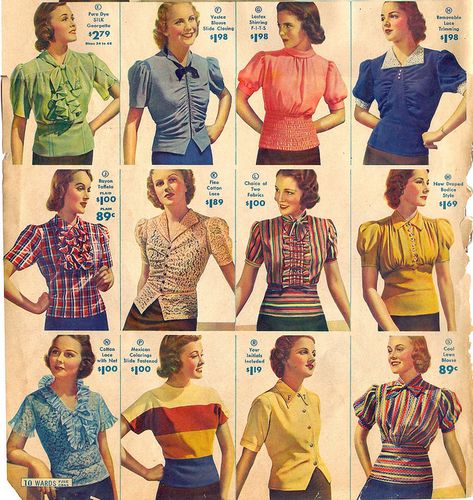 1939 Montgomery Ward catalog 1940s Catalog, 1930s Life, 40s Blouse, 1930s Fashion Women, 1940s Blouse, Vintage Fashion 1930s, 1930 Fashion, 30s Fashion, Cary Grant