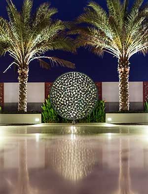 Contemporary Garden Sculpture | Stainless Steel Sculpture | Large Garden Sculpture | UK Outdoor Sculpture Garden Focal Points, Large Garden Sculpture, Sphere Water Feature, Hotel Sculpture, Slate Garden, Stainless Steel Sculpture, Garden Spheres, Metal Sculptures Garden, Sundials