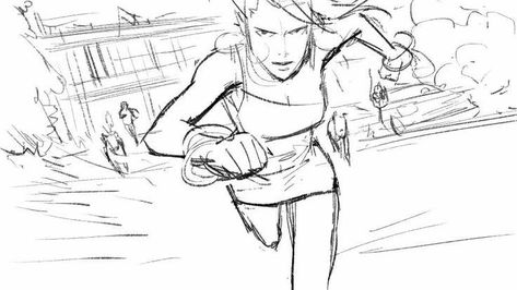 Running Perspective Drawing, Running Storyboard, Gerald Parel, Running Drawing, Running Art, Environment Painting, Life Drawing Reference, Perspective Drawing Lessons, Cartoon Drawing Tutorial