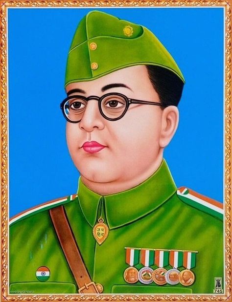 Netaji Subhash Chandra Bose, Freedom Fighters Of India, Subhash Chandra Bose, Indian Freedom Fighters, Old Film Posters, Hand Work Design, Photo Album Layout, Indian Art Gallery, Art Tutorials Watercolor