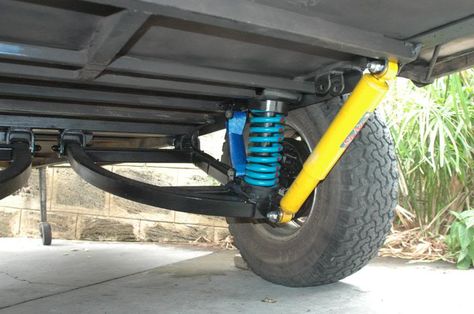 Solid axle vs independent trailer suspension - Patrol 4x4 - Nissan Patrol Forum Trailer Suspension Ideas, Motocross Trailer, Utv Trailers, 4 Link Suspension 4x4, Homemade Trailer, Teardrop Camper Plans, Off Road Trailer Suspension, Kayak Trailer, Independent Trailer Suspension