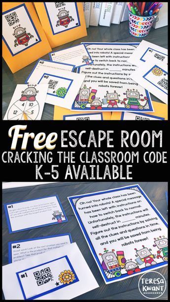 This is a free escape room game for your classroom! Games are available for kindergarten, first grade, second grade, third grade, fourth grade, and fifth grade. Each game follows the same scenario, but the math problems fit the core of each grade. From learning numbers, to addition and subtraction, to multiplication and division, your students are sure to have fun! This breakout game is a great way to get your kids excited about escape rooms. Set up your free game today! Class Escape Room Ideas, 3rd Grade Escape Room, Escape Room Elementary School, School Escape Room Ideas, Detective Badge, Escape The Classroom, Breakout Game, Breakout Boxes, Escape Room For Kids