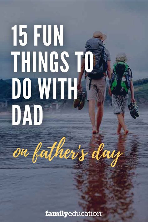 Looking for simple and meaningful Father's Day activities that will help you bond with your Pops? Check out these 15 fun father-son and father-daughter activities for children of all ages and dads with all different interests. You're sure to make lasting memories! Father Daughter Activities, Daughter Activities, Father's Day Activities, Christian Activities, Backyard Movie Nights, Backyard Movie, Mom Support, Toddler Discipline, Activities For Children