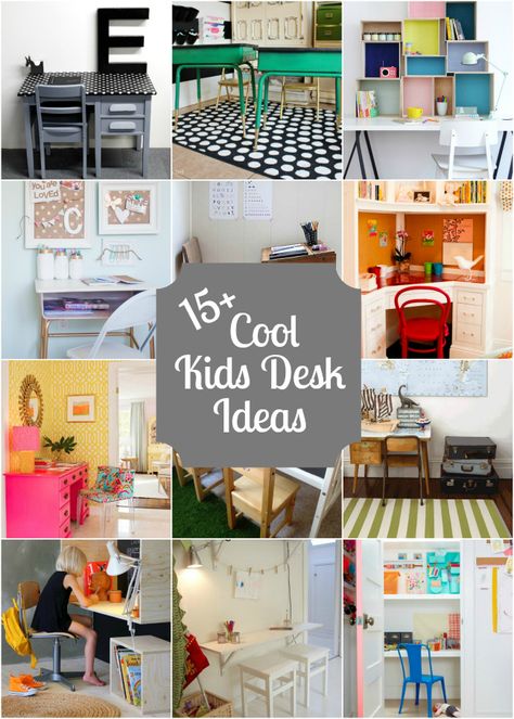 15+ Cool Kids Desk Ideas with lots of DIY Ideas! Kids Desk Ideas, Desk Decoration Ideas, Desk Chair Ideas, Cool Desk Chairs, Diy Bureau, Cool Desk, Diy Kids Furniture, Kids Desk, Chair Ideas