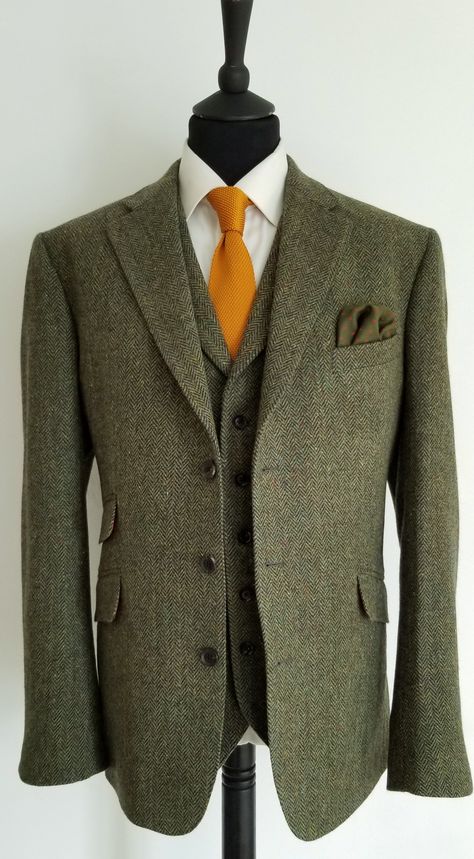 Dark Green Tweed Suit, Green Tweed Suit, Tweed Wedding Suits, Tweed Jackets, Donegal Tweed, Groom Wedding Attire, Tweed Suit, Green Tweed, Tweed Suits