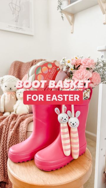 Rain Boot Easter Basket Ideas, Rain Boots Easter Basket, Ladybug Garden, Garden Boots, Kids Easter Basket, Basket Uses, Garden Kit, Garden Tool Set, Fun Patterns