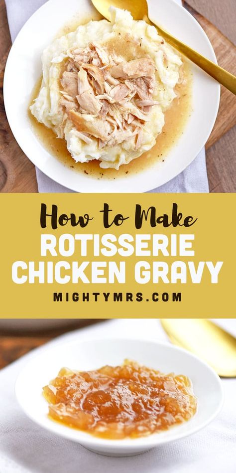 How to Make Rotisserie Chicken Gravy Rotisserie Chicken Uses, How To Make Gravy, Easy Dinner Recipes Crockpot, Chicken Easy, Chicken Gravy, Rotisserie Chicken Recipes, Delicious Chicken, Dinner Recipes Crockpot, Gravy Recipes