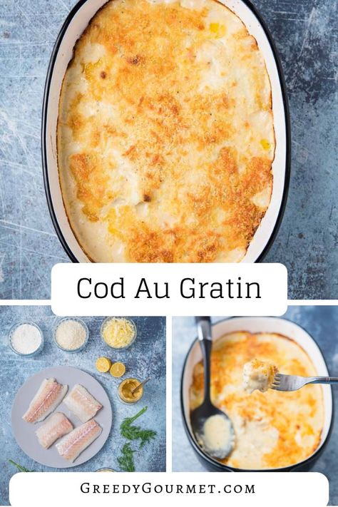 Cod Au Gratin - One Of The Best Cheesy Gratin Recipes With Fresh Cod Fillets Fish Gratin Recipe, Salmon Gratin Recipe, Fish Au Gratin Recipe, Cod Au Gratin Recipes, Cod Au Gratin Newfoundland, Cod Gratin, Fish Gratin, Gratin Recipes, Avocado Mac And Cheese