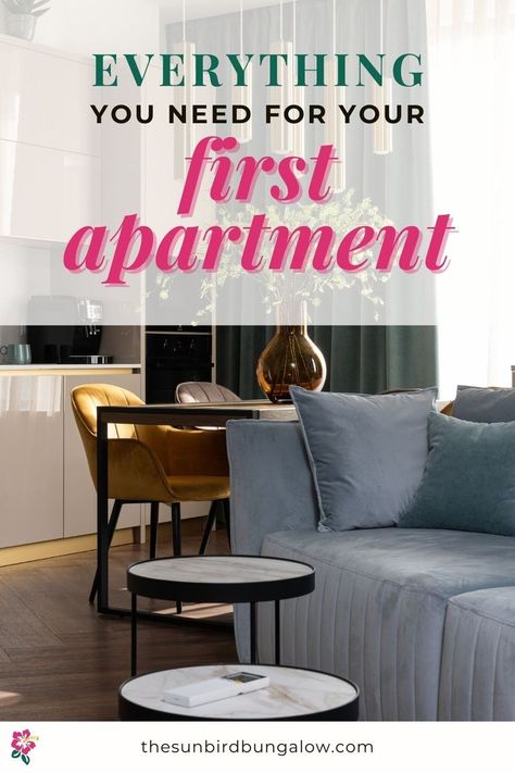 Everything you need for your first apartment House Necessities List, Apartment Shopping List, Decorating Small Spaces Apartments, New House Essentials, Moving Into New Home, Our First Apartment, Apartment Shopping, First Apartment Tips, Apartment Tips