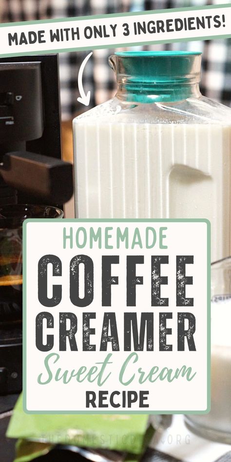 Sweet Cream Coffee Creamer Recipe, Easy Coffee Creamer Recipe, Homemade Coffee Creamer Recipe, Healthy Coffee Creamer, Diy Coffee Creamer, Flavored Coffee Creamer, Vanilla Coffee Creamer, Homemade Coffee Creamer, Make Your Own Coffee