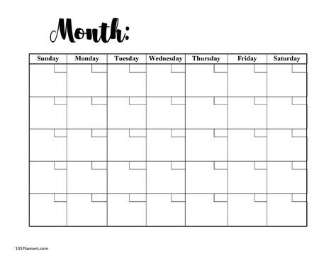 Free Blank Calendar, Free Printable Monthly Planner, Blank Monthly Calendar Template, Daily Calendar Template, Months Calendar, Printable Yearly Calendar, Excel Calendar Template, Undated Calendar, Monthly Schedule