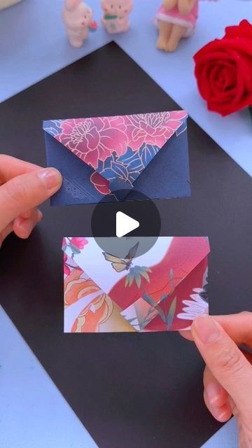 How To Fold A Small Envelope, How To Make Envelopes For Cards, How To Make A Small Envelope Diy, Japanese Paper Crafts, Boritek Hajtogatas, Small Card Ideas, How To Make Small Envelopes, Diy Small Envelope, Small Envelopes Diy