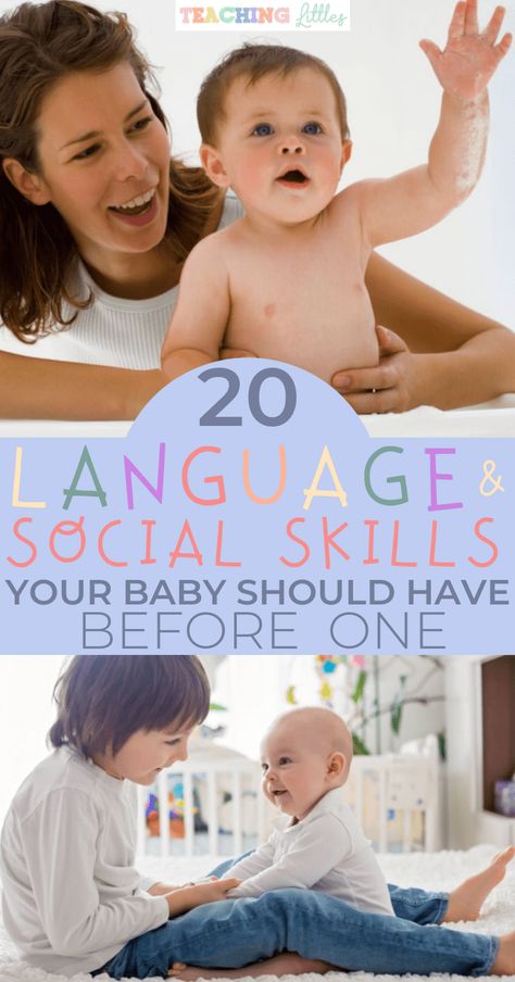 Social, emotional, and language skills emerge early in your baby. Make sure your infant is on target by looking for these milstones before they turn one. Sensory Board Ideas, Baby Development In Womb, Stages Of Baby Development, Language Development Activities, Diy Sensory Board, Baby Development Activities, Diy Sensory, Teaching Babies, Social Emotional Activities