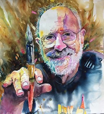 Yours Truly by David Lobenberg, Watercolor, 20inches x 20inches David Lobenberg, Art Of Painting, Watercolor Art Face, Fan Drawing, Watercolor And Acrylic, Watercolor Portrait Painting, Watercolor Workshop, Portraiture Painting, Learn Watercolor