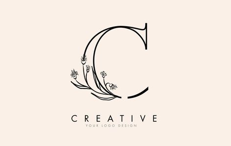 Fashion Boutique Interior, C Letter Logo, Calligraphy Letters Design, Design With Letters, C Letter, Clinic Logo, C Tattoo, Flowers Vector, Typography Love