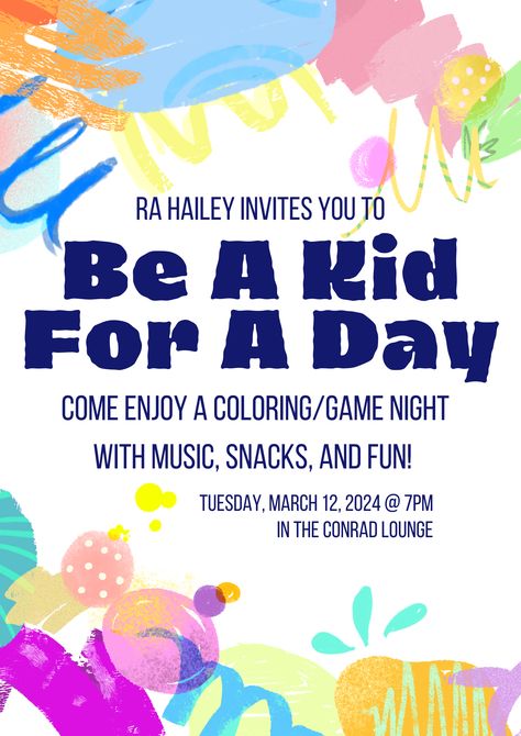 Perfect RA event for residents to take a break from midterms or finals. University Event Ideas, Fun Ra Events, Hall Council Events, College Social Event Ideas, Passive Ra Programs, Program Ideas Ra, College Ra Event Ideas, Hall Events For Ra, Dorm Events Resident Assistant