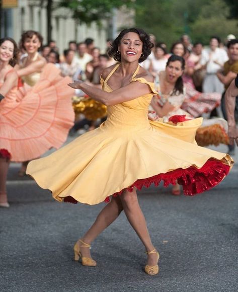 Anita West Side Story, West Side Story 2021, 50s Dance, West Side Story Movie, West Side Story 1961, David Alvarez, Ariana Debose, Yellow Costume, West Side Story