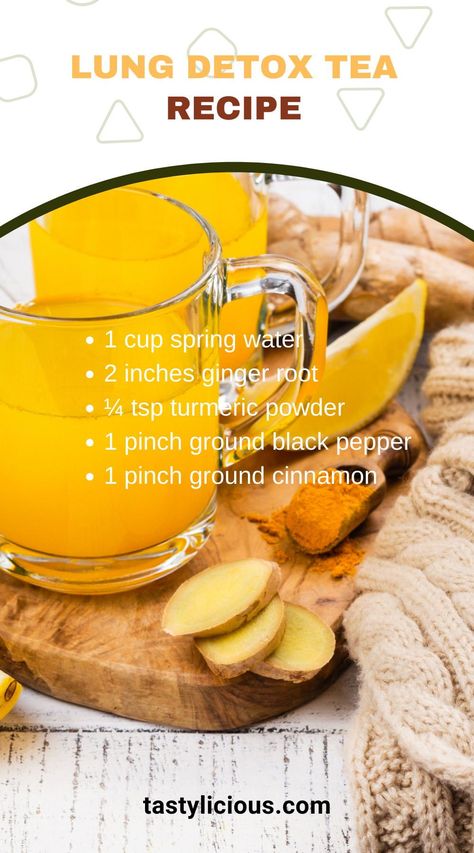 Lung Cleanse Tea, Lung Food Health, Tea To Clear Lungs, Lungs Cleaning Drink, Foods For Lung Health, Lung Healing Foods, How To Strengthen Your Lungs, Appetite Suppressing Drinks, Juicing Recipes For Lungs