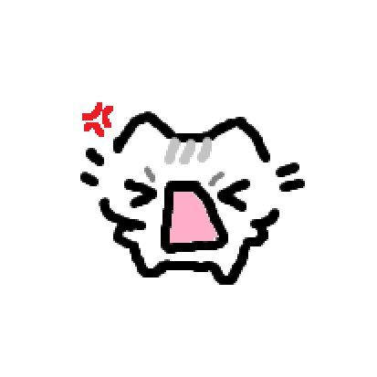 Basiileaf Cat Drawing, Cute Icon Stickers, Cute Angry Cat Drawing, Derpy Cat Doodle, Angry Cat Doodle, Basiilleaf Cat Drawing, Silly Cat Drawing Doodles, Drawn Cat Pfp, Mad Cat Drawing