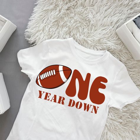 One Year Down Football Birthday Shirt One Year Down Football Birthday Shirt.. One Year Down Birthday Shirt, First Birthday Shirt, Football 1st Birthday Outfit. First Birthday Shirt, 1st Birthday Outfit, First Birthday Shirts, Football Birthday, 1st Birthday Outfits, Shirt Football, 1st Year, Birthday Outfits, Birthday Shirt