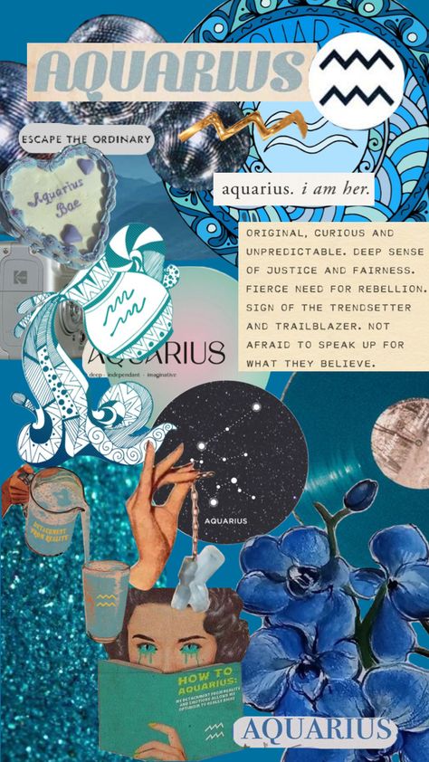 #aquarius #zodiac #wallpaper Zodiac Wallpaper Aquarius, Aquarius Collage Wallpaper, Aquarius 3d Wallpaper, Wallpaper Iphone Aquarius, Aquarius Mood Board Aesthetic, Aquarius Zodiac Wallpaper, Aquarius Background Wallpapers, Aquarius Wallpaper Iphone Aesthetic, Aquarius Mood Board