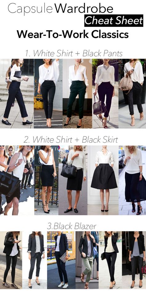 White Blouse And Black Pants, Blouse And Black Pants, White Blouse Outfit, Concept Wardrobe, Black Blazer Outfit, Blazer Look, Fashion Tricks, Interview Attire, Capsule Wardrobe Women