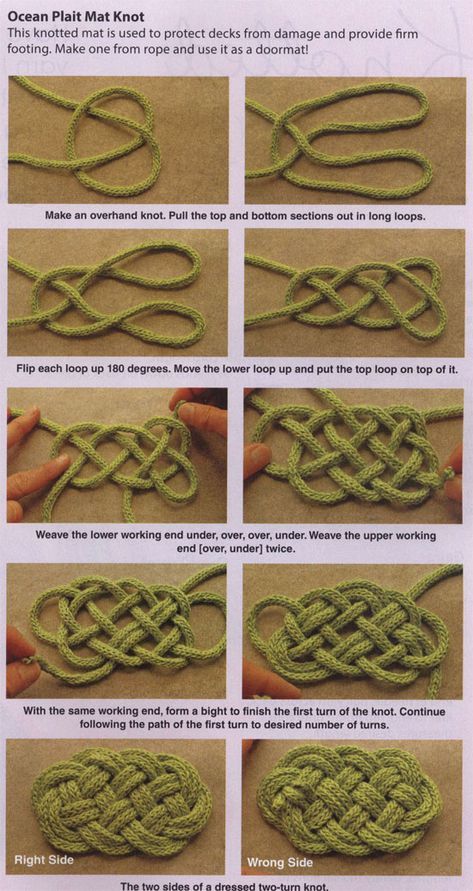 Knotted coasters & trivets Knit Cord Projects, Bracket Knots, Decorative Knots Tutorial, Mizuhiki Knot, Pola Jaring, Simpul Makrame, Pola Macrame, Tutorial Macramé, Macrame Knots Tutorial