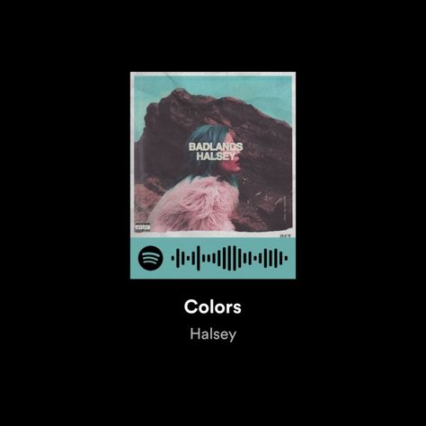 colors - halsey Colors Halsey Aesthetic, Halsey Poster, Halsey Aesthetic, Aesthetic Screensaver, Halsey Colors, Spotify Codes, Color Songs, Spotify Code, Music Poster Design