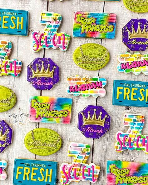 Fresh Prince Party Favors, Fresh Princess Birthday Party, Prince Party Favors, 90s Theme Party Decorations, Decorating Business, Prince Birthday Party, 90s Theme Party, Princess Cookies, Prince Party