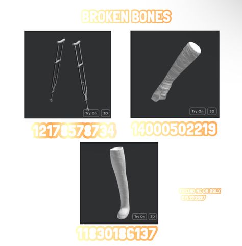 Berry Avenue Codes Cast For Leg, Knee Brace Bloxburg Code, Berry Avenue Codes One Leg, Roblox Crutches Code, Roblox White Arm Warmers Codes, Berry Avenue Legs Code, Y2k Fuzzy Boots Roblox Code, Berry Avenue Cast Codes, Berry Avenue Codes Edges