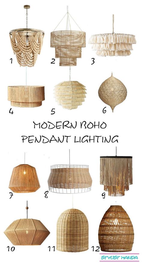 Modern Boho Pendant Lights — Stylist Manda Boho Homes, Dekorasi Bohemia, Boho Lighting, Interior Boho, Deco Luminaire, Bamboo Lamp, Hemma Diy, House Accessories, Stil Boho