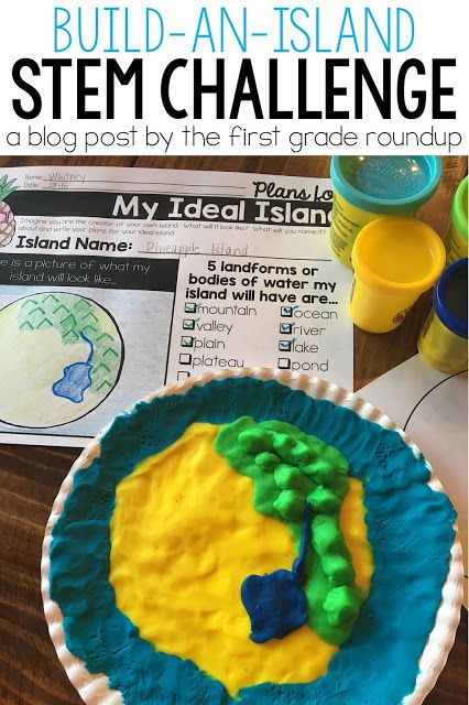 I love when creativity and science meet and become friends!  And that's why I love this landforms STEM project so much!  Read about how we created and built our ideal island! Stem Landforms Activities, Island Activities Preschool, Pirate Stem Activities, Stem Building Activities, Pirate Stem, Landforms Activities, Landform Projects, Thematic Teaching, Elementary Stem