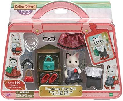 Girl Tuxedo, Calico Critters Families, Bag Display, Girls Series, Cat Fashion, Tuxedo Cat, Persian Cat, Sylvanian Families, Play Doh