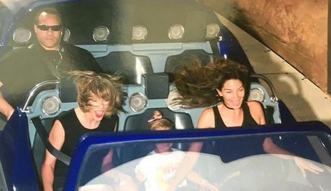 ANAHEIM, Calif. — Disneyland snapped a great photo of Taylor Swift, Lily Aldridge, and Lily’s daughter on the Radiator Springs Racers attraction — but it’s Tay Tay’s b… Aqua Man, Body Guard, Disney Rides, Roller Coasters, Memes Humor, California Adventure, Oui Oui, Funny Pins, Roller Coaster