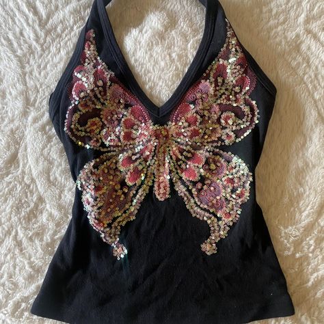 vintage y2k forever21 glitter embroidered halter... - Depop Y2k Glitter Outfit, Y2k Embroidered Top, Glitter Halter Top, Y2k Halter Neck Festival Top, Y2k Fitted Camisole Halter Top, Spring Y2k Halter Top, Star Halter Top, Y2k Glitter, Halter Top Outfit