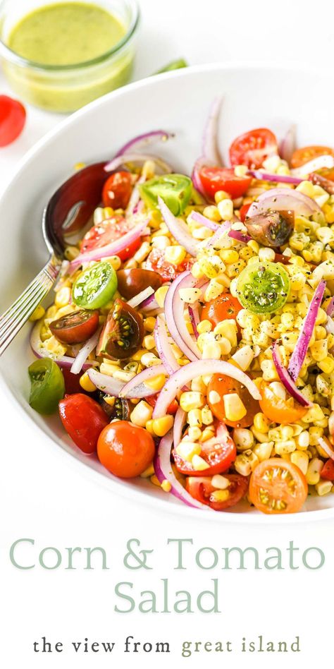 Best Corn Salad, Corn And Tomato Salad, Tomato Basil Salad, Corn Tomato Salad, Corn And Tomato, Melon Salad, Pizza Salad, Mexican Street Corn Salad, Lime Vinaigrette