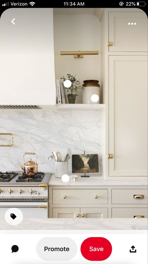 Creamy White By Benjamin Moore, Spanish Style Home, Wall Art Kitchen, White Kitchen Design, Kitchen Hoods, Kitchen Cabinet Hardware, Beautiful Spaces, Kitchen Cabinet Colors, Book Nook